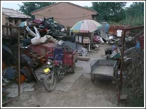 Recycling, oud ijzerhandel in Pingliang