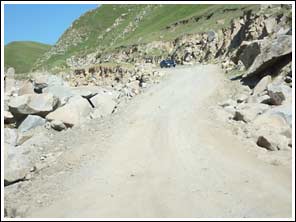 gravelweg op 3500m hoogte